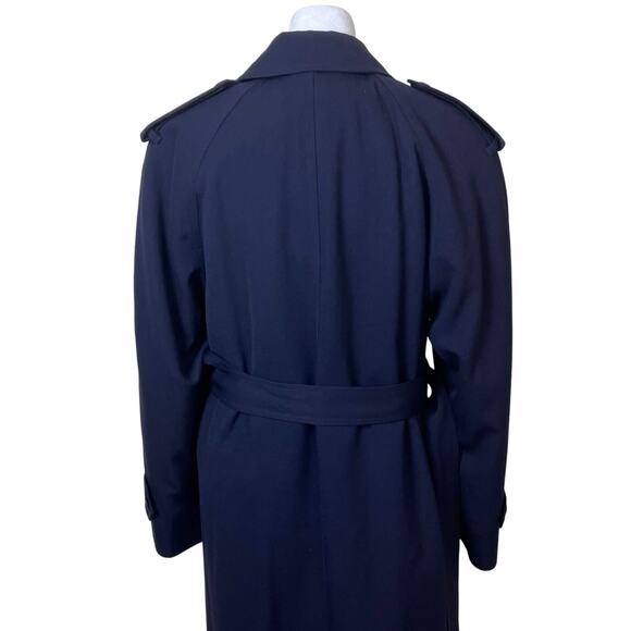 Newport Harbor Womens Sz 8P Vtg Wool Trench Coat Zipout Insulated Lining Navy - Picture 5 of 16